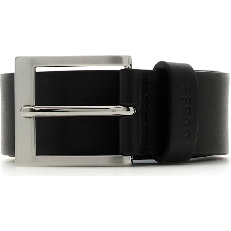 Men's leather belt BM7886P6240-BLA - Belt length: 105 cm