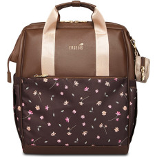 Women's backpack Eloa Flowers Brown