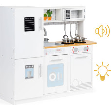 Ecotoys Wooden Play Kitchen for Kids with LED Light + Pots ECOTOYS