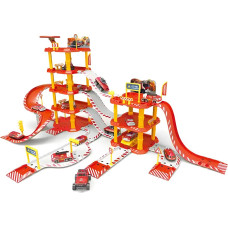 Large fire station parking garage, 4 levels, gas station, 100 elements