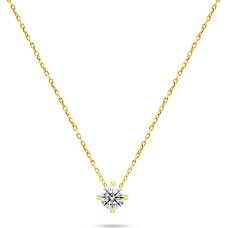 Minimalist gold-plated necklace with zircon NCL73Y
