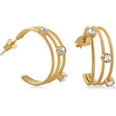 Modern gold-plated earrings with zircons VAAJDE2022985G