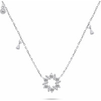 Beautiful silver necklace with zircons NCL92W
