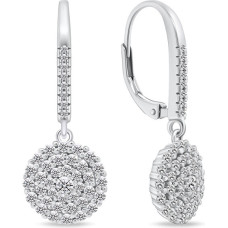 Decent silver earrings with zircons EA730W