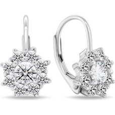 Beautiful silver earrings with clear zircons EA744W