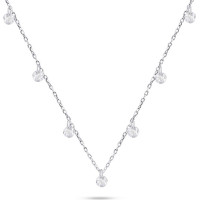 Charming silver necklace with zircons NCL94W