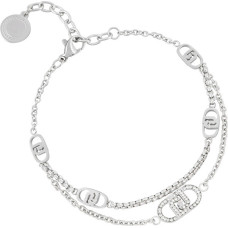 Double steel bracelet with crystals LJ2903