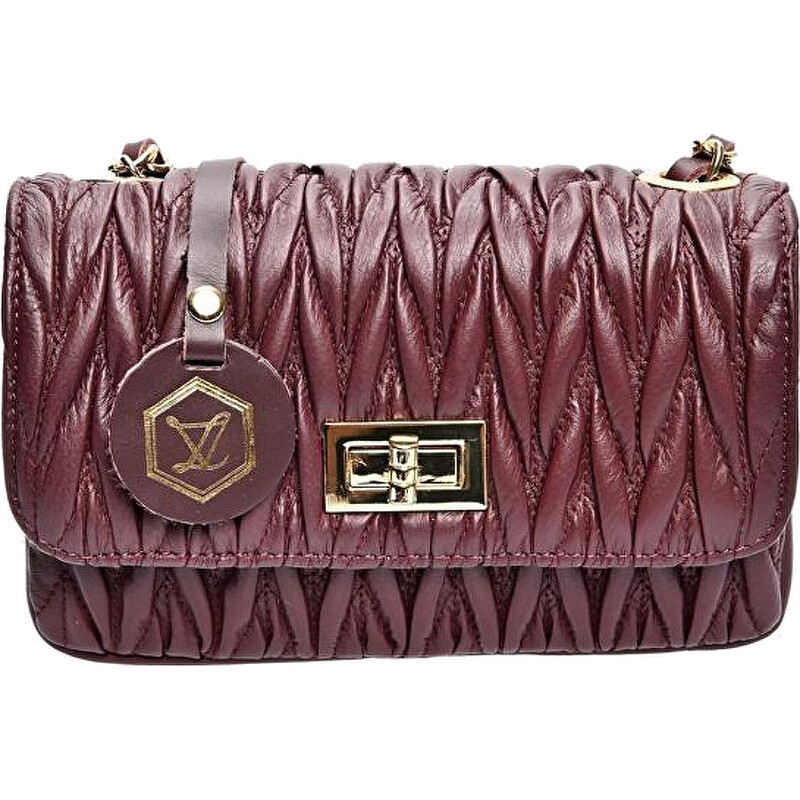 Women's leather crossbody handbag LV 2214 Vino