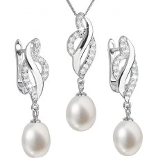 Luxury silver set with genuine pearls Pavon 29021.1