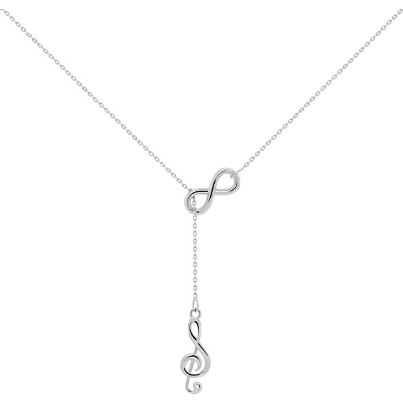 Timeless silver necklace Treble clef NCL25W