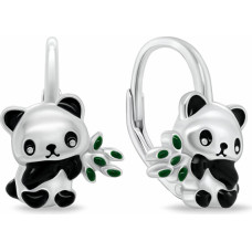Silver pendant earrings Panda EA1111W