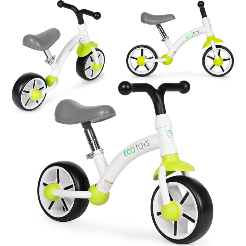 Ecotoys Balance bike for children, EVA wheels, adjustable seat, green, ECOTOYS