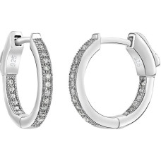 Silver earrings with zircons JASMIN JJJE0105 with a unique clasp