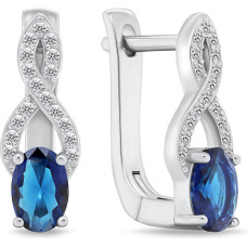 Charming silver earrings with blue zircons EA293BW