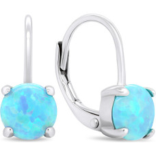 Charming silver earrings with synthetic opals EA370WLB