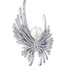 Charming angel brooch with pearl and crystals JL0823