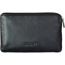 Leather mini wallet-key ring 7289 black
