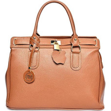 Women's leather handbag RM1805 Cognac