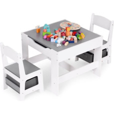 Bērnu mēbeļu komplekts: galds + 2 krēsli, ECOTOYS krīta tāfele