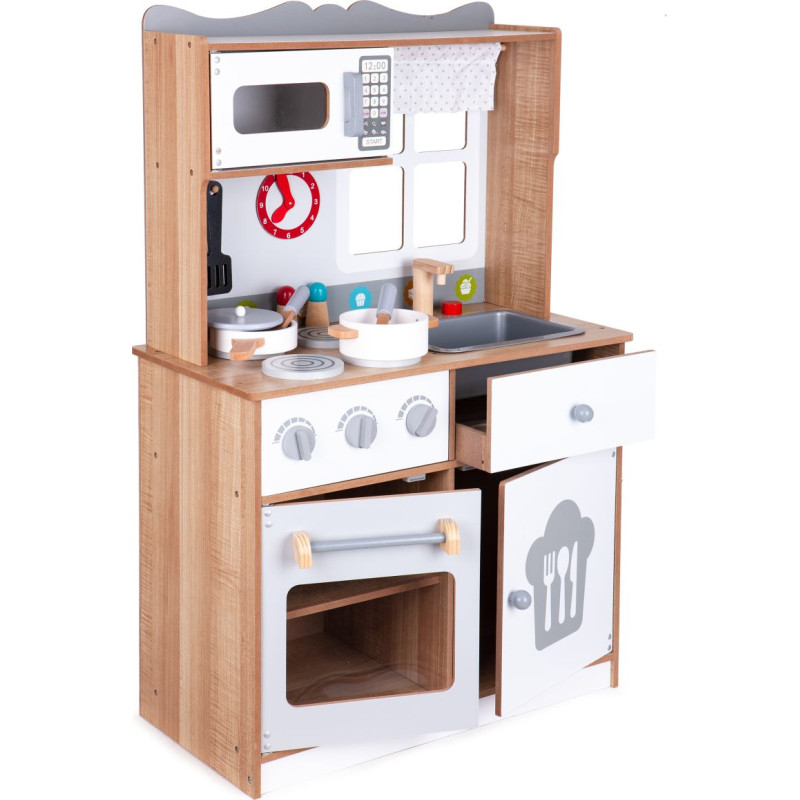 Ecotoys Wooden play kitchen for kids with additional accessories, ECOTOYS