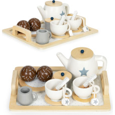 Ecotoys Wooden tea set, jug, cups, 17 elements ECOTOYS