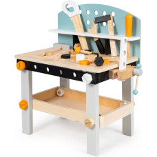 Ecotoys Wooden Kids Workbench Tool Table with 38 Pieces ECOTOYS