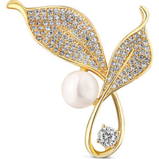 Bright pearl brooch with crystals 2in1 Tickets JL0817