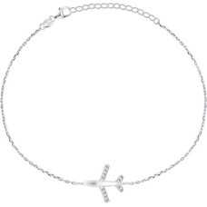 Stylish silver bracelet Airplane BRC65W