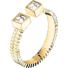 Open gold-plated ring with crystals Gioia SAVY4001 - Circuit: 56 mm