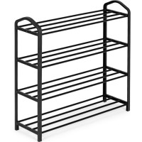 Modernhome Metal shoe rack, 4 shelves, 12 pairs of shoes, black ModernHome
