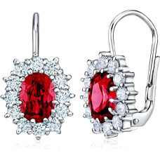 Silver earrings with red zircons Swarovski SILVEGOB31571-SR