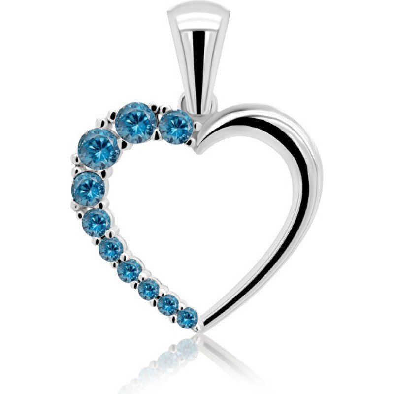 Romantic silver pendant with light blue zircons PT42WA