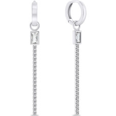 Elegant silver long earrings 2in1 EA799W