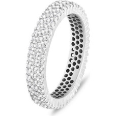 Sparkling silver ring with clear zircons RI117W - Circuit: 58 mm
