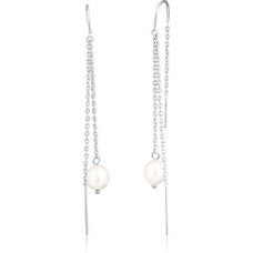 Long silver earrings with river pearl SVLE1860X75P100