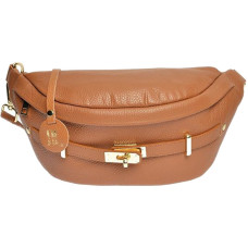 Women's leather kidney bag AL 1850 Cognac Scuro