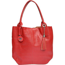 Women's leather Hobo handbag CF1619 Rosso