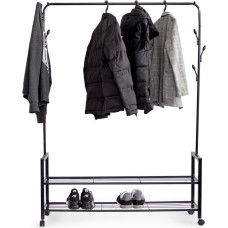 Modernhome Standing hanger rack with 2 shelves, a stand with wheels for clothes by ModernHome