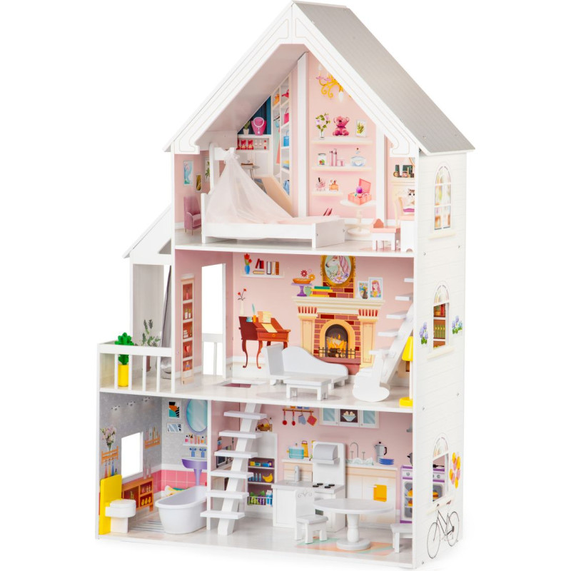 Ecotoys Wooden dollhouse XXL Pudrowa Mansion, ECOTOYS