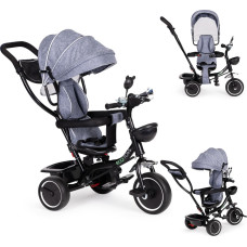 Ecotoys Tricycle with rotating seat, canopy, gray ECOTOYS