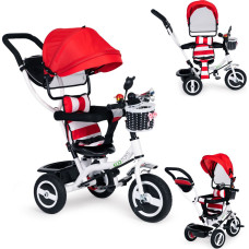 Ecotoys Tricycle rotating canopy durable rubber wheels red ECOTOYS