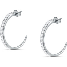 Shiny steel hoop earrings Poetica SAUZ33