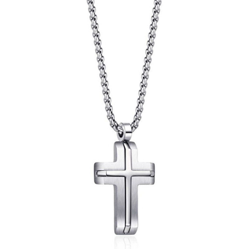 Men´s steel necklace Cross N1000508
