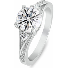 Sparkling silver ring with zircons RI150W - Circuit: 50 mm