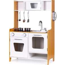 Ecotoys Wooden Play Kitchen with Multimedia Burners for Kids ECOTOYS