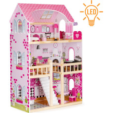 Ecotoys Wooden dollhouse with  furniture ECOTOYS