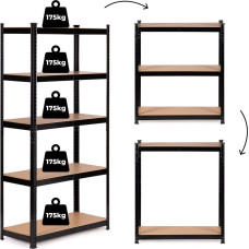 Modernhome Metal Storage Shelf 180x90x40 cm for Garage or Basement, 5 Shelves, 875 kg Capacity ModernHome
