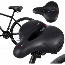 Elastīgs putuplasta velosipēda sēdeklis ar atstarotāju