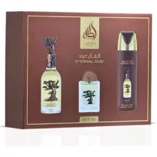 Lattafa Perfumes Eternal Oud D&aacute;rkov&aacute; sada EDP 100 ml, deospray 200 ml a EDP 20 ml