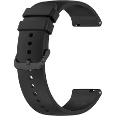 Univerzální silikonový řemínek s černou sponou 20 mm - Black